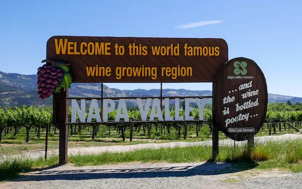Napa Valley Wine Region Sign